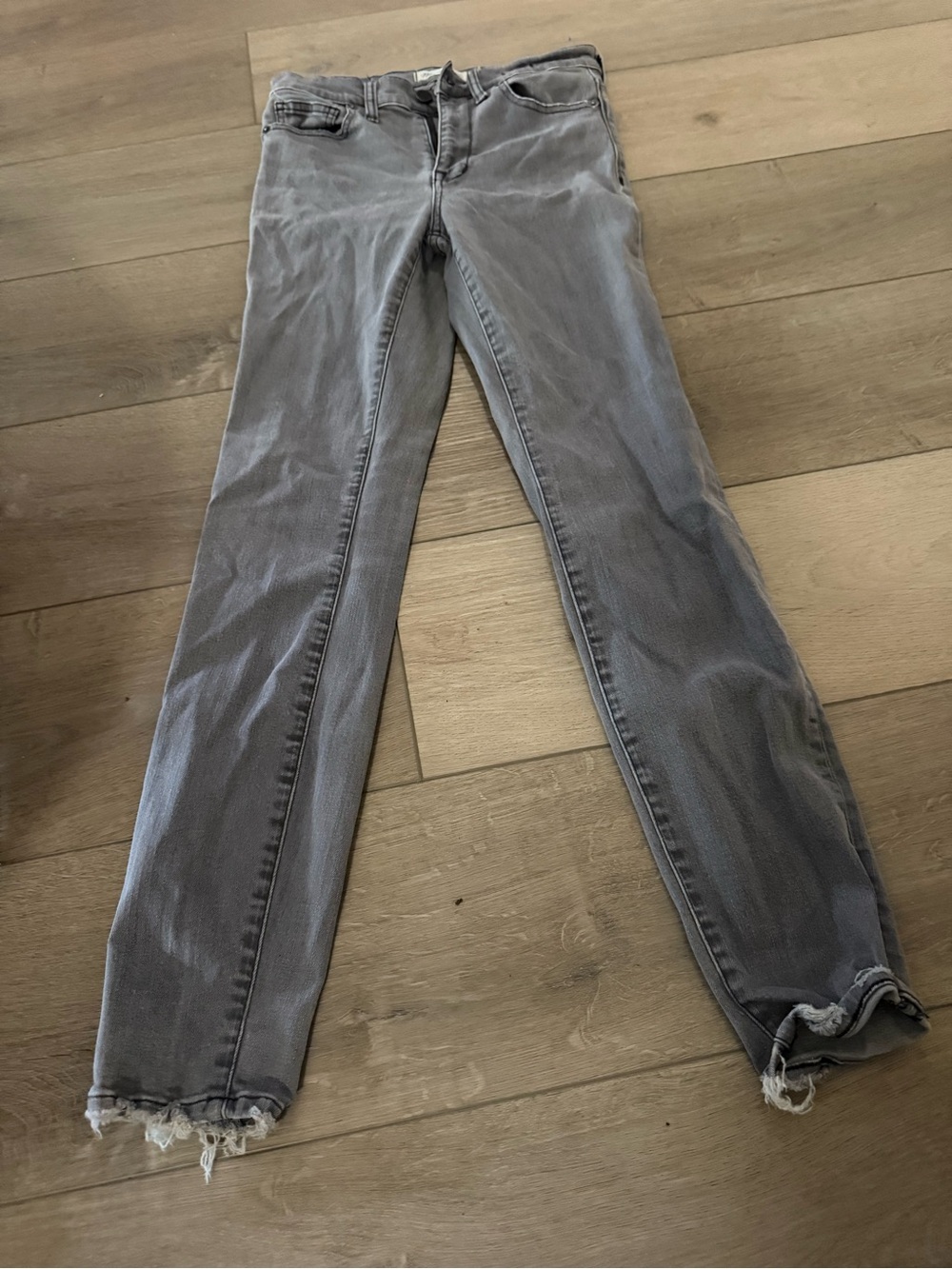 MADEWELL High Riser Skinny Jeans | Grey | Raw Hem | Sz 26